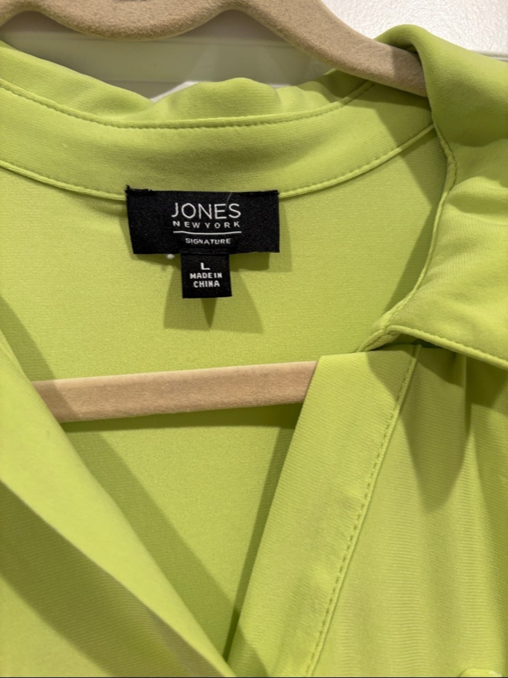 Jones New York Lime Green Sleeveless Collared Pocket Top - Picture 2 of 3